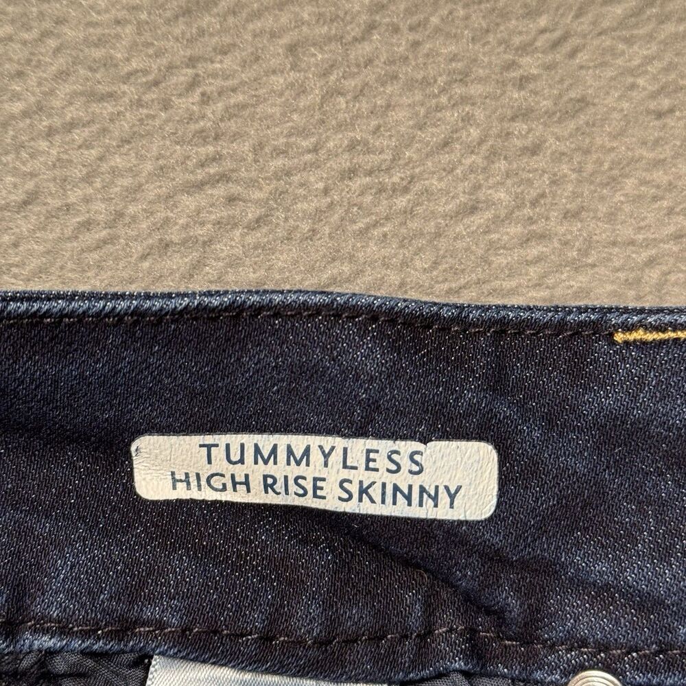 Seven7 Womens 16 High Rise Skinny Jeans Blue Dark Wash Stretch Tummyless EUC - Picture 9 of 14